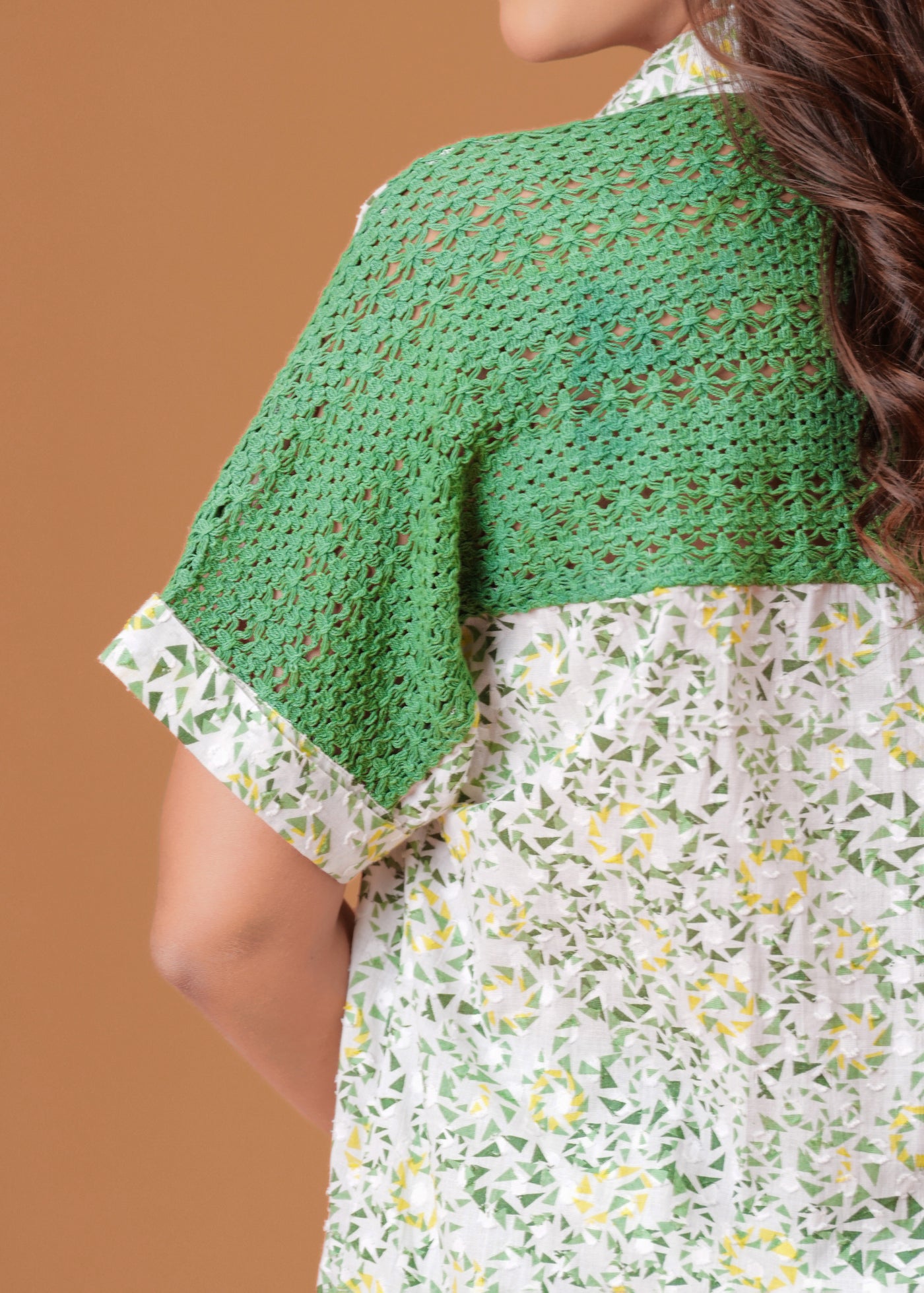 Spring Green Cotton Kurta Set with Back Lace