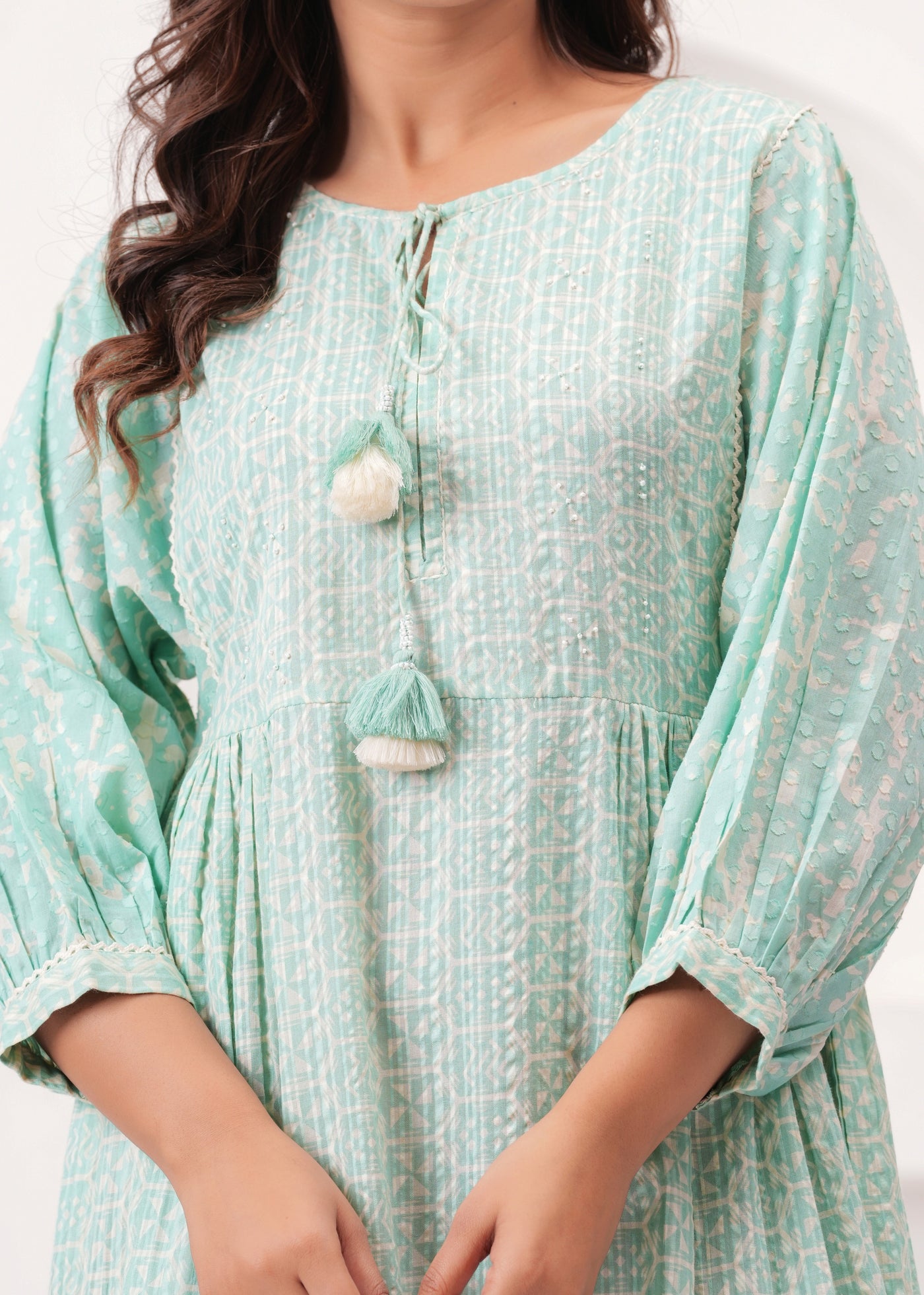 Sea Green Swing Cotton Summer Dress