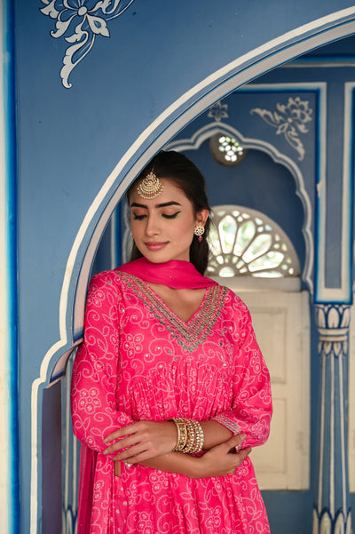 Pink Rubab Muslin Sharara Set