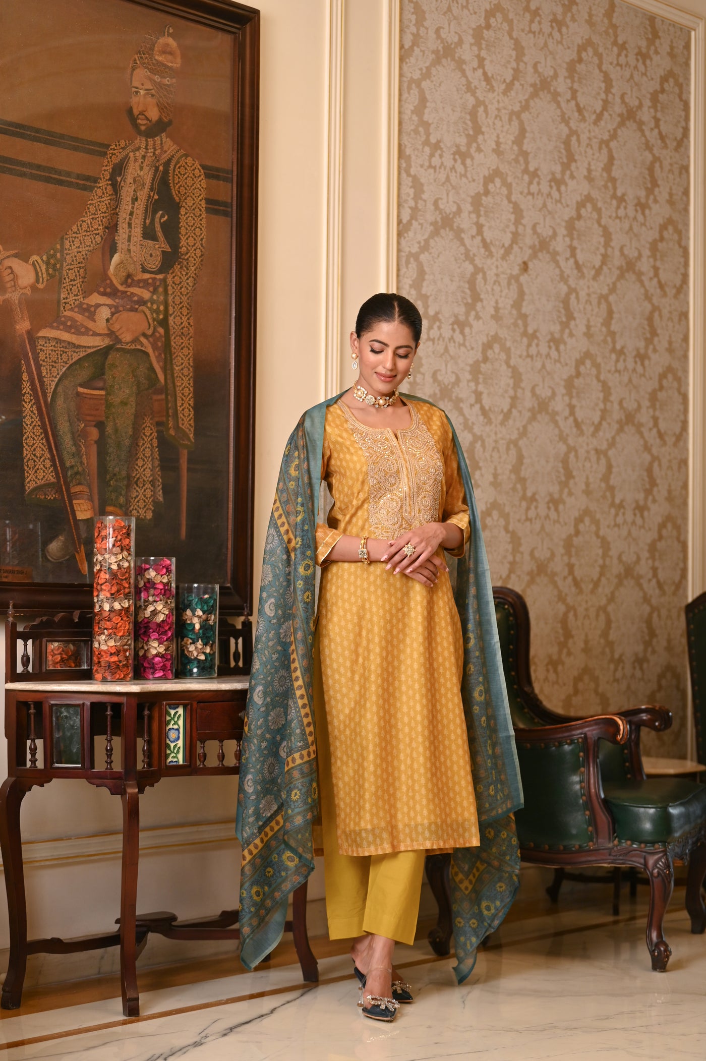 Alia Chanderi Suit Set with Dupatta