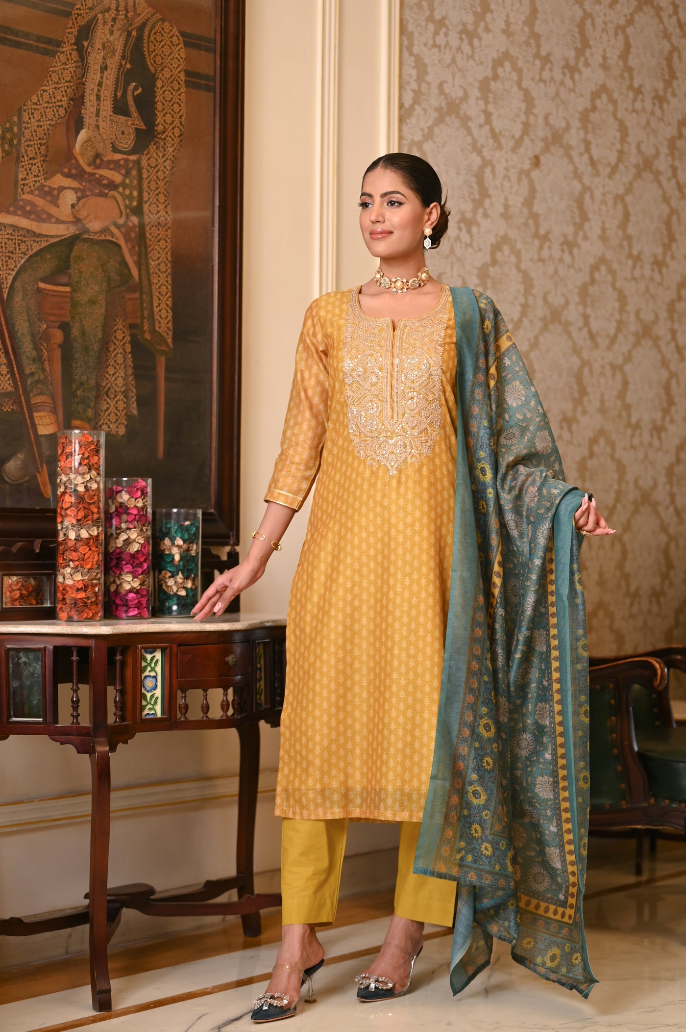 Alia Chanderi Suit Set with Dupatta