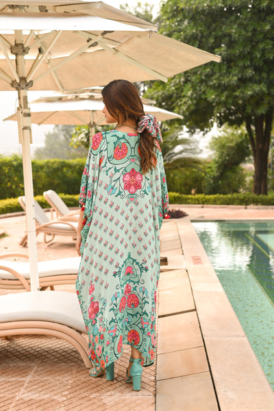 Cadmium Green Side Placement Panel Kaftan