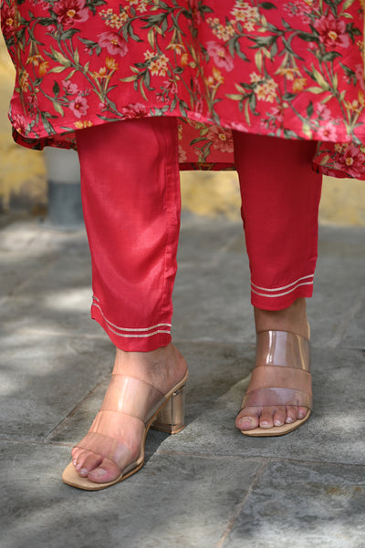 Pink Gul Gajji Silk Kurta Set with Gota Patti & Sequins Work