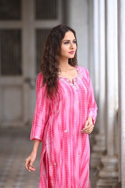 Pink Shibori Amreen Kurti