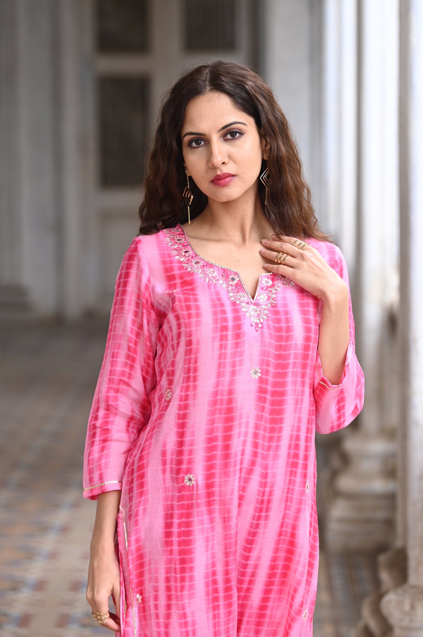 Pink Shibori Amreen Kurti