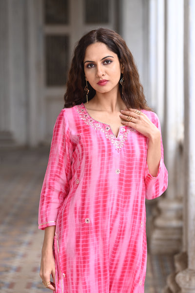 Pink Shibori Amreen Kurti